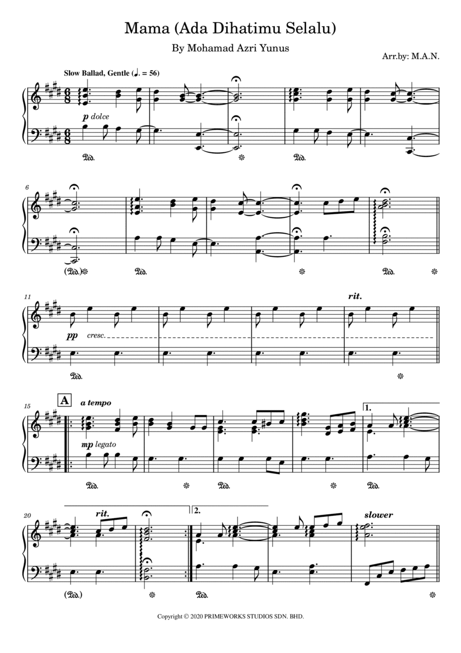 Mama (ada Dihatimu Selalu) (arr. Azrai Norzuki (M.A.N.))