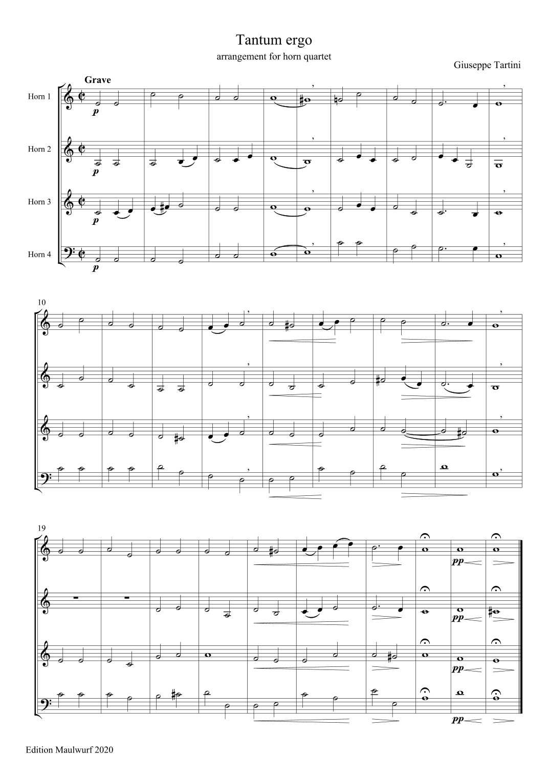Tantum Ergo (arr. Edition Maulwurf)