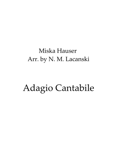 Adagio Cantabile (arr. Nick Lacanski)