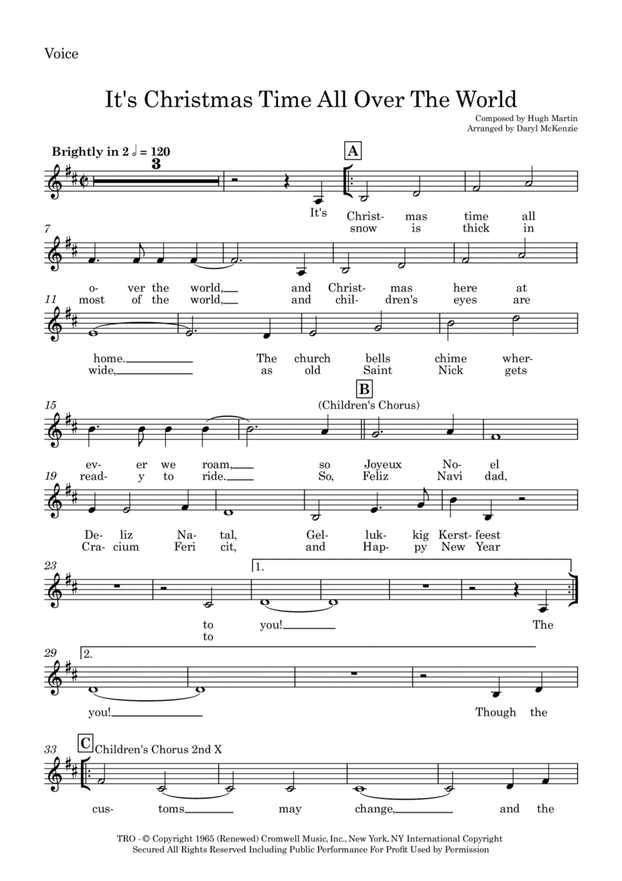 It's Christmas Time All Over The World (arr. Daryl McKenzie)