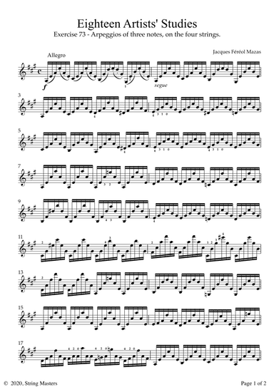 Mazas 75 Melodious & Progressive Studies Op 36, Book 3, No.73 (arr. String Masters)