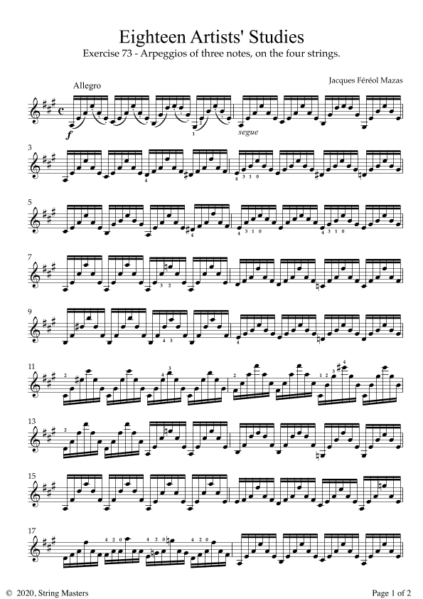 Mazas 75 Melodious & Progressive Studies Op 36, Book 3, No.73 (arr. String Masters)