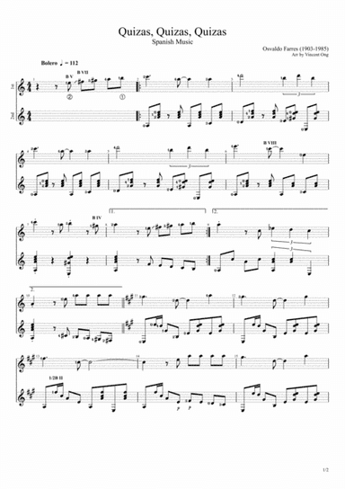 Quizas, Quizas, Quizas- Guitar Duet (arr. Vincent Ong)