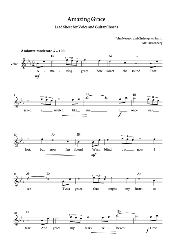 Amazing Grace (arr. Heisenberg)