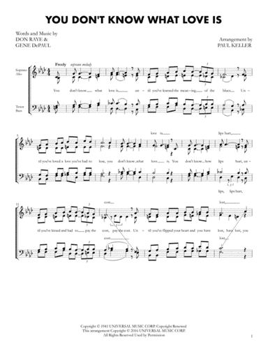 You Don't Know What Love Is (arr. Paul Keller)