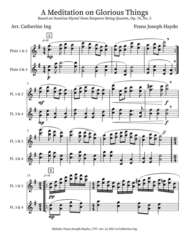 A Meditation on Glorious Things - Flute Quartet (arr. Catherine Ing)