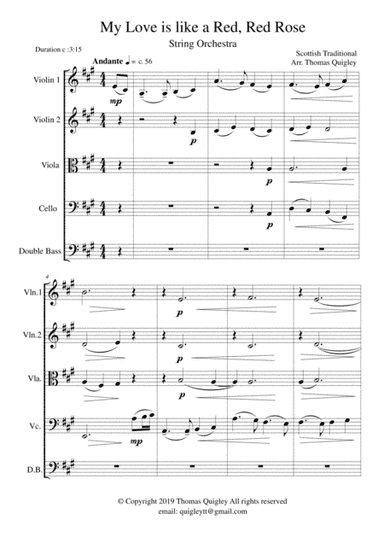My Love is like a Red, Red Rose (arr. Thomas Quigley)