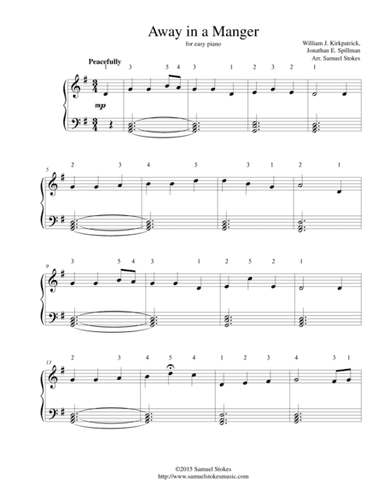 Away in a Manger (Kirkpatrick) - for easy piano (arr. Samuel Stokes)