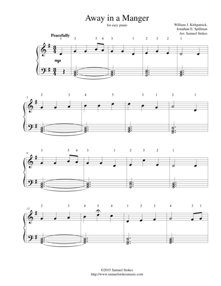 Away in a Manger (Kirkpatrick) - for easy piano (arr. Samuel Stokes)