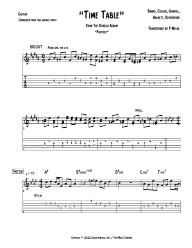Time Table (arr. P Welsh)