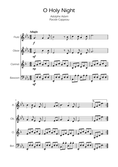 O Holy Night - Woodwind Quartet (arr. Ygor Nunes)