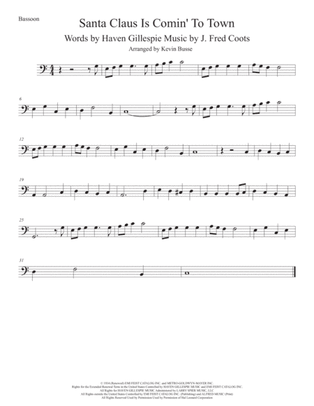 Santa Claus Is Comin' To Town (arr. Kevin Busse)