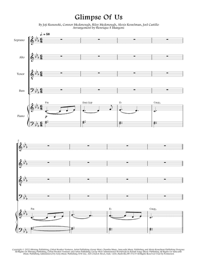 Glimpse Of Us (arr. Henrique F Mangoni)