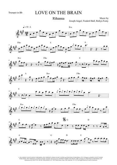 Love On The Brain (arr. The Sheet Music Library)