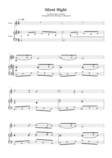 Silent Night (Stille Nacht) (arr. Henrique F Mangoni)