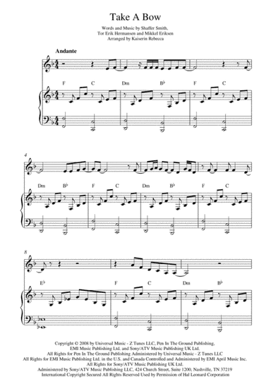 Take A Bow (arr. Kaiserin Rebecca)