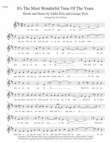 The Most Wonderful Time Of The Year (arr. Kevin Busse)