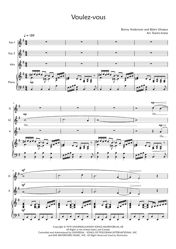 Voulez-vous (arr. Karen Ivana)