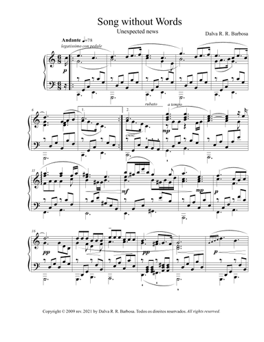 Song without words: Unexpected News