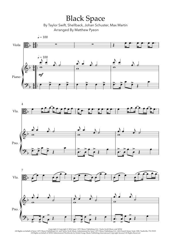Blank Space (arr. Matthew pyeon)
