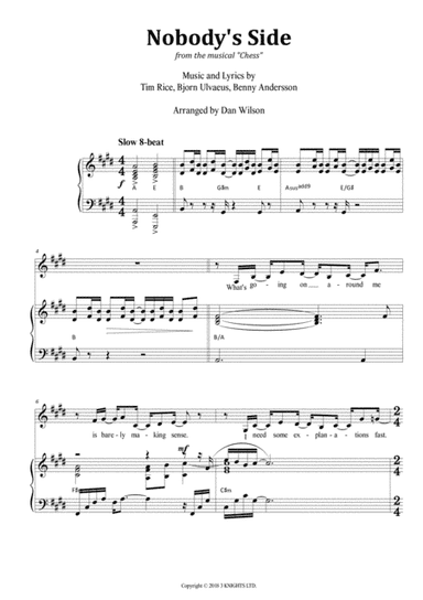Nobody's Side (andersson/rice/ul (arr. Dan Wilson)