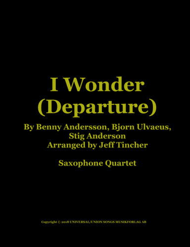 I Wonder (departure) (arr. Jeff Tincher)