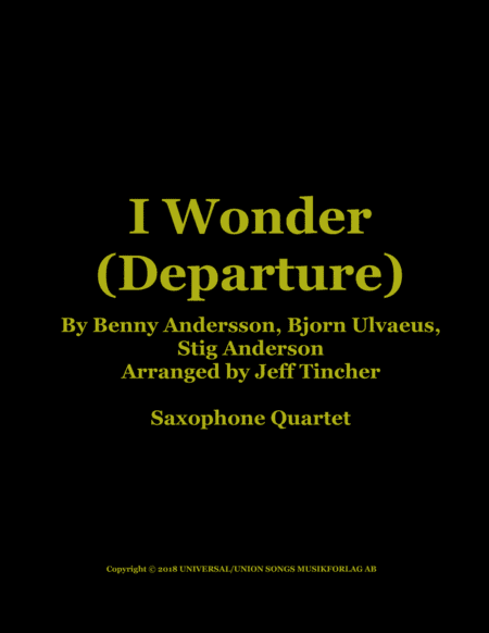I Wonder (departure) (arr. Jeff Tincher)