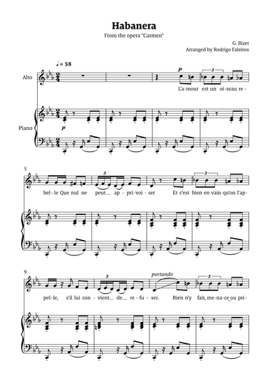 Habanera (for alto - C minor/major) (arr. Rodrigo Faleiros)