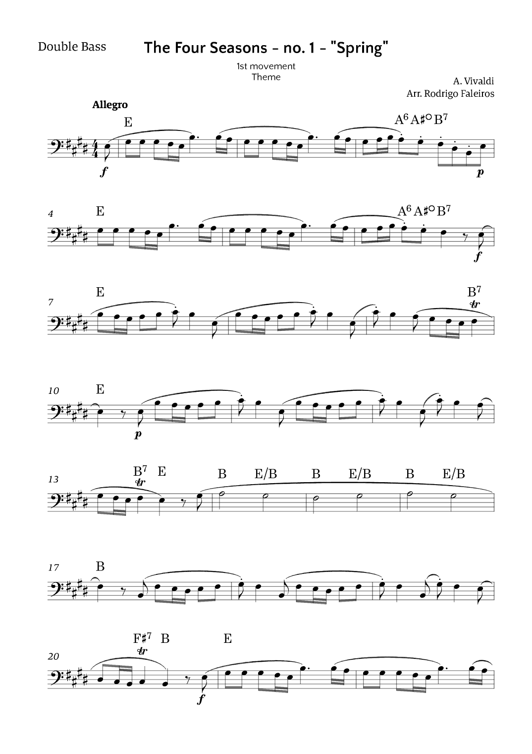 The Four Seasons - Spring (arr. Rodrigo Faleiros)