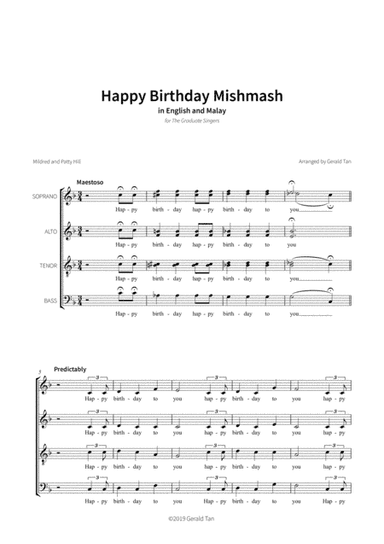 Happy Birthday Mishmash (arr. Gerald Tan)