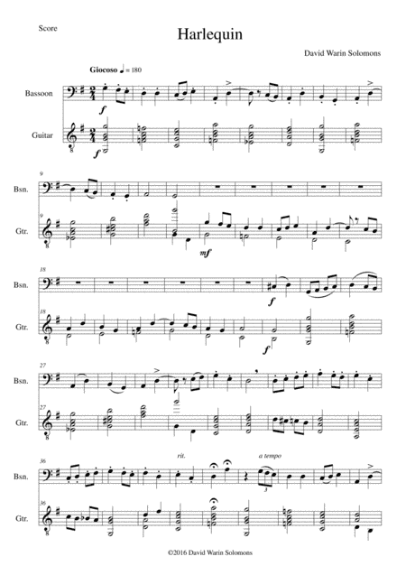 Harlequin for bassoon and guitar