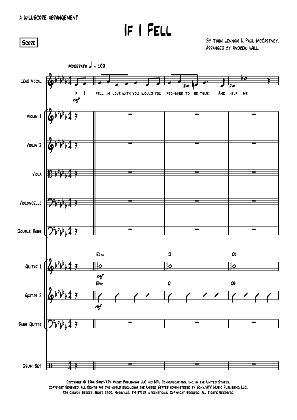 If I Fell (arr. Andrew Will)