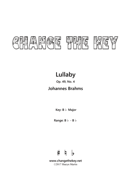 Lullaby - Bb Major (arr. Change the Key)