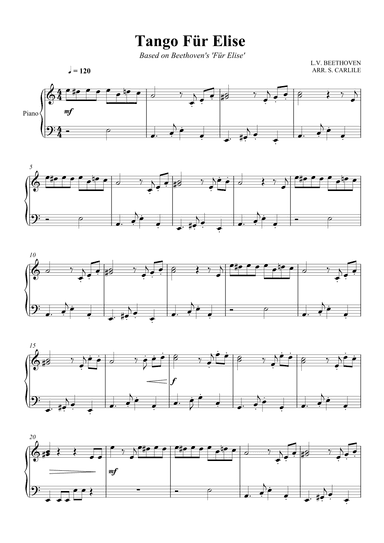 Tango Fur Elise (Based on Beethoven's Für Elise) (arr. SCMusic)