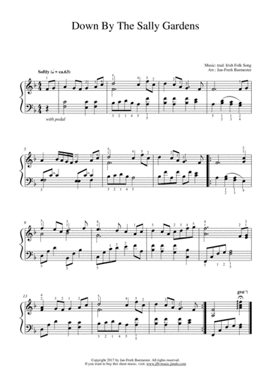 Down By The Sally Gardens (Easy Piano Version) (arr. Jan-Frerk Jelend)
