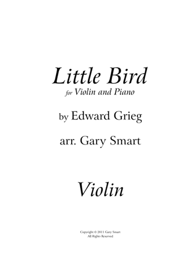 violin part for "Little Bird" (Greig) (arr. Gary Smart)