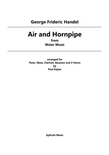 Air and Hornpipe (Wind Sextet) (arr. Paul Kajzar)