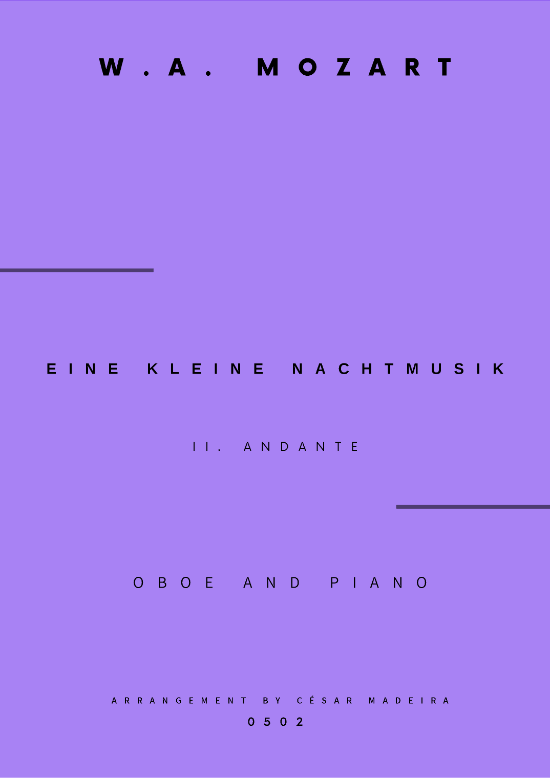 Eine Kleine Nachtmusik (2 mov.) - Oboe and Piano (Full Score and Parts) (arr. César Madeira)