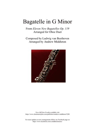 Bagatelle in G Minor arranged for Oboe Duet (arr. Andrew Middleton)