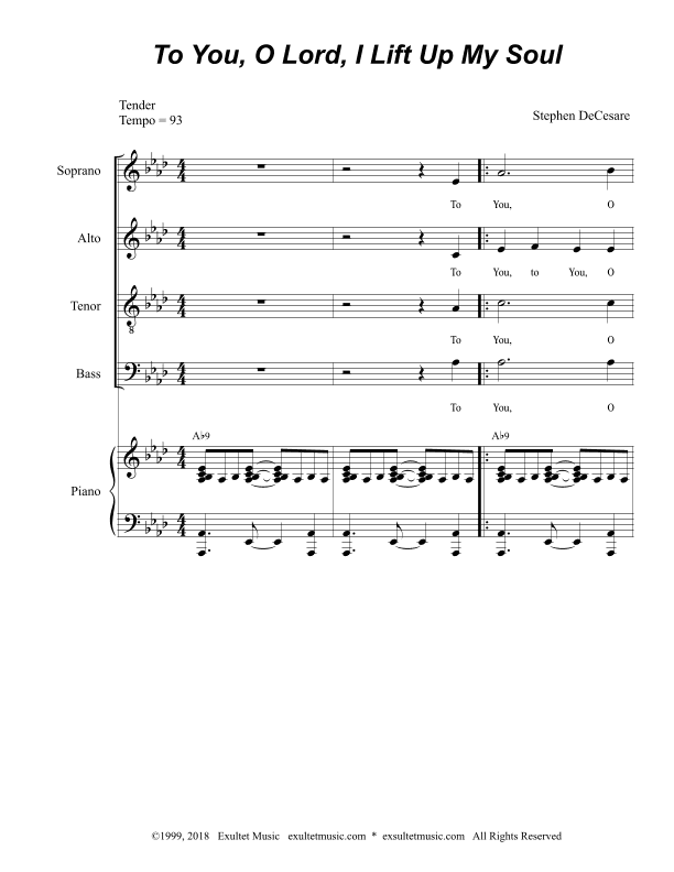 To You, O Lord, I Lift Up My Soul (SATB)