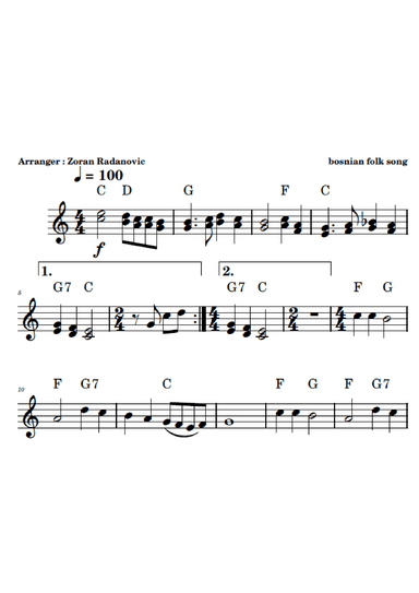 Moj beharu - lead sheet (arr. Zoran Radanovic)