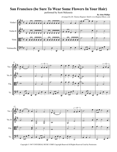 San Francisco (be Sure To Wear Some Flowers In Your Hair) (arr. Dr. Tianna Heppner Smith www.HeppnerMusic.com)