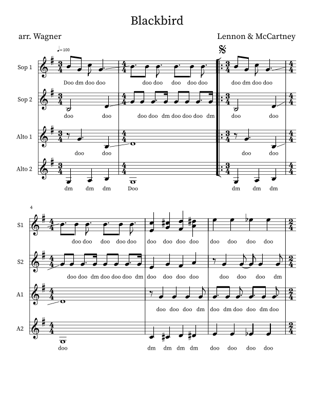 Blackbird (arr. Z Wagner)