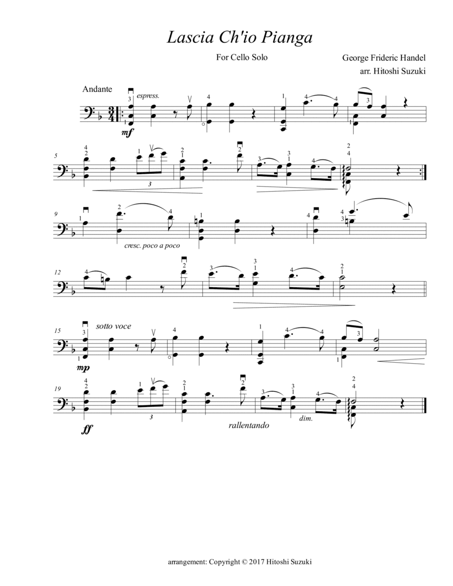 Lascia Ch'io Pianga (arr. Hitoshi Suzuki)