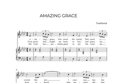 AMAZING GRACE - for piano and soprano in Ab major (arr. Alex Nunes Rodrigues)