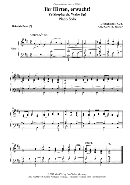 Ye Shepherds, Wake Up! (arr. Gert Th. Walter)