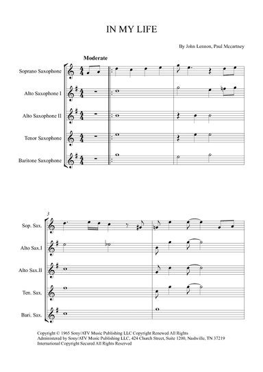 In My Life (arr. Alex Nunes Rodrigues)