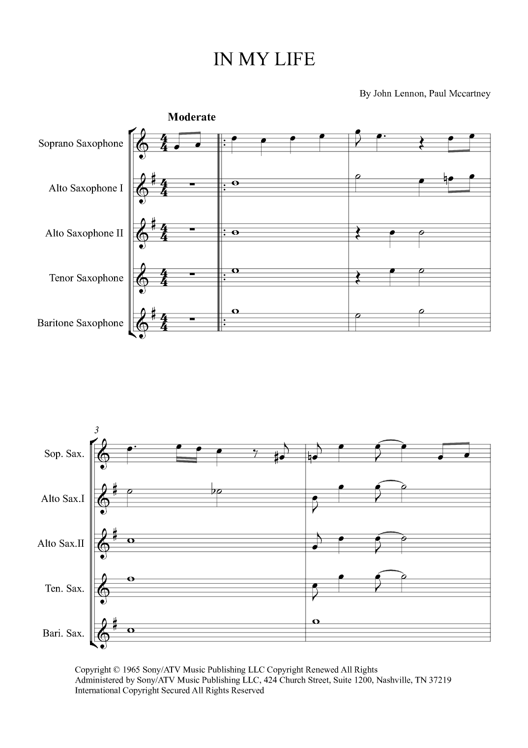 In My Life (arr. Alex Nunes Rodrigues)
