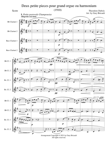 Two Petite Pieces for Organ (arr. Gary Bricault)
