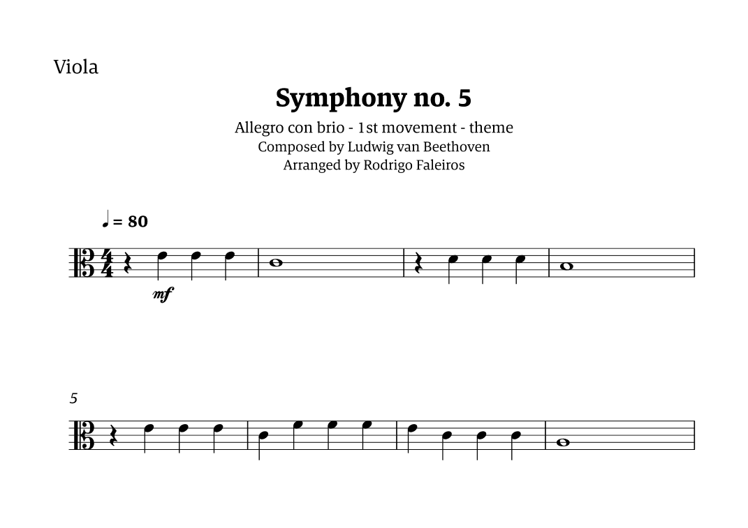 Symphony no. 5 - 1st movement (theme) (arr. Rodrigo Faleiros)